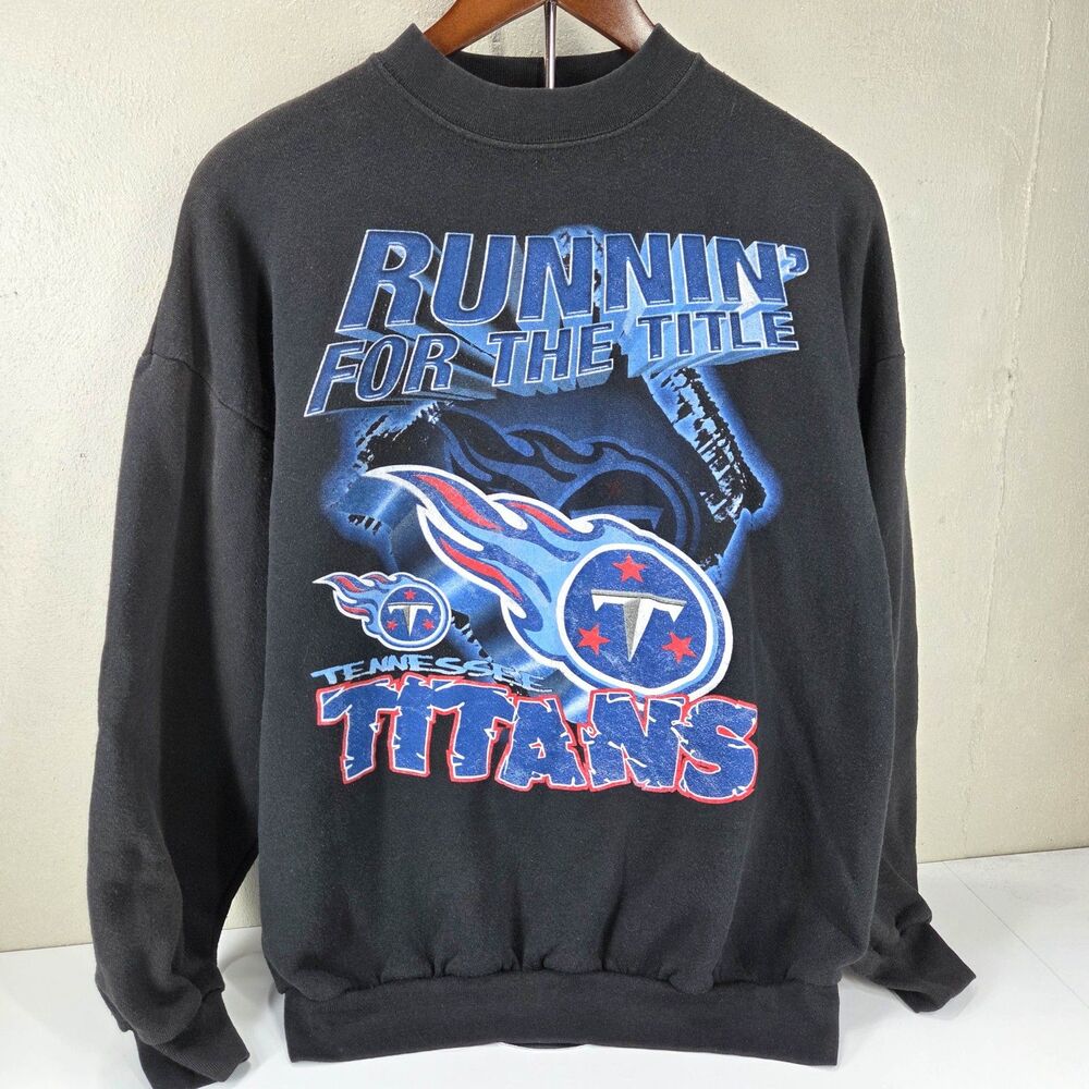 Vintage Y2K Tultex Tennessee Titans Runnin For The Title Crewneck Sweatshirt Sz